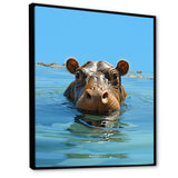 Grey Joyful Hippo - Hippopotamus Wall Decor