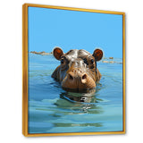 Grey Joyful Hippo - Hippopotamus Wall Decor