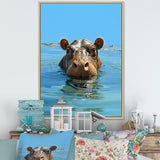 Grey Joyful Hippo - Hippopotamus Wall Decor