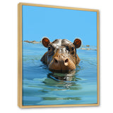 Grey Joyful Hippo - Hippopotamus Wall Decor