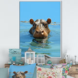 Grey Joyful Hippo - Hippopotamus Wall Decor