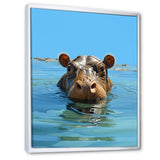 Grey Joyful Hippo - Hippopotamus Wall Decor