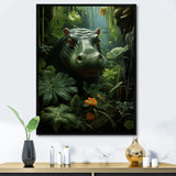 Green Vibrant Hippo Portrait - Hippopotamus Wall Art Prints