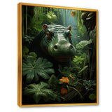 Green Vibrant Hippo Portrait - Hippopotamus Wall Art Prints