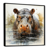 Grey Colorful Hippo harmony - Hippopotamus Wall Art Prints