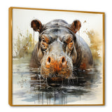 Grey Colorful Hippo harmony - Hippopotamus Wall Art Prints