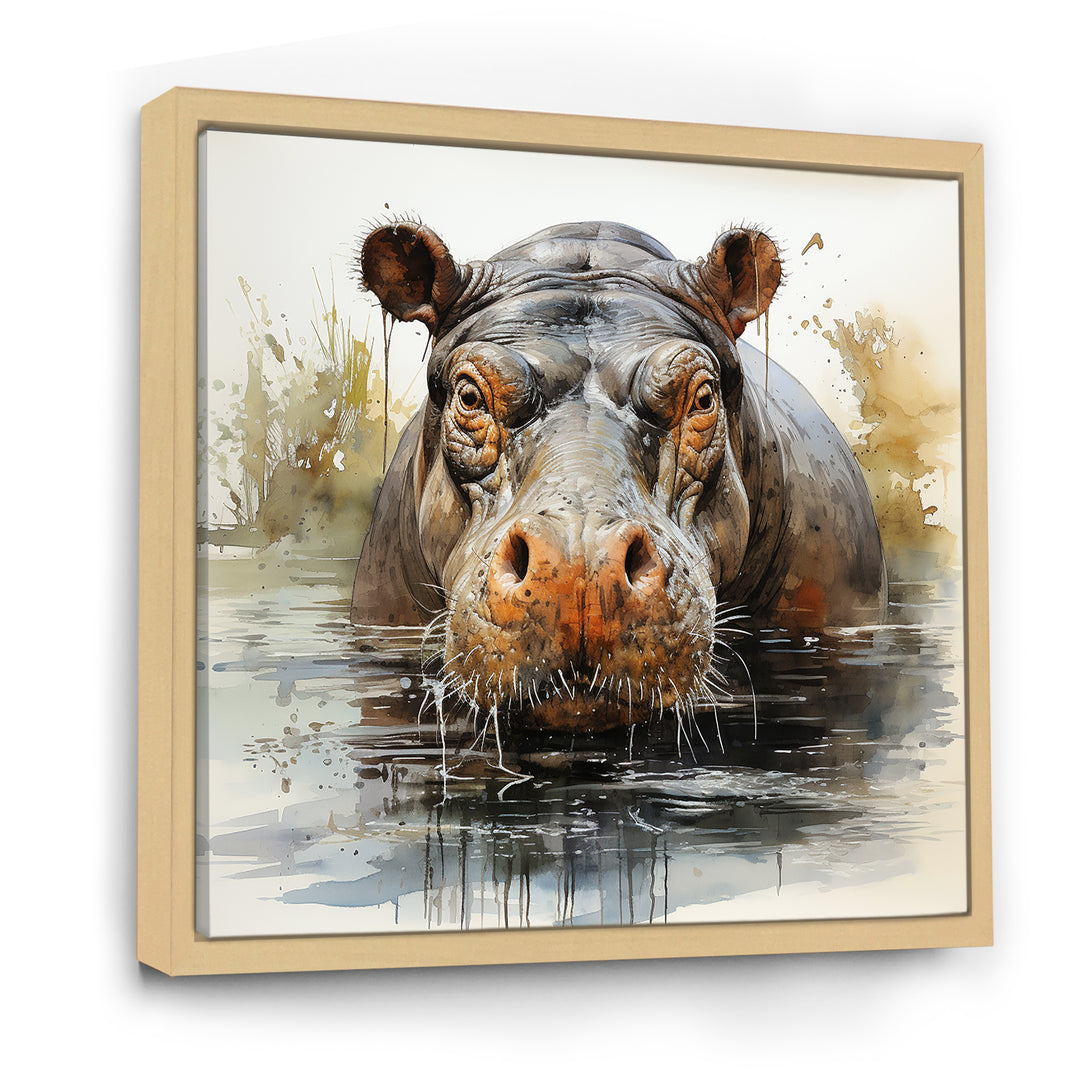 Grey Colorful Hippo harmony - Hippopotamus Wall Art Prints