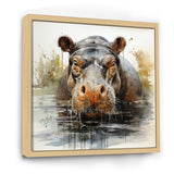 Grey Colorful Hippo harmony - Hippopotamus Wall Art Prints