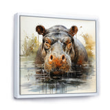Grey Colorful Hippo harmony - Hippopotamus Wall Art Prints