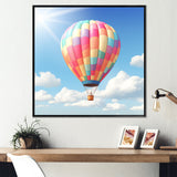 Hot Air Balloon in the sky I - Hot Air Balloon Canvas Wall Art
