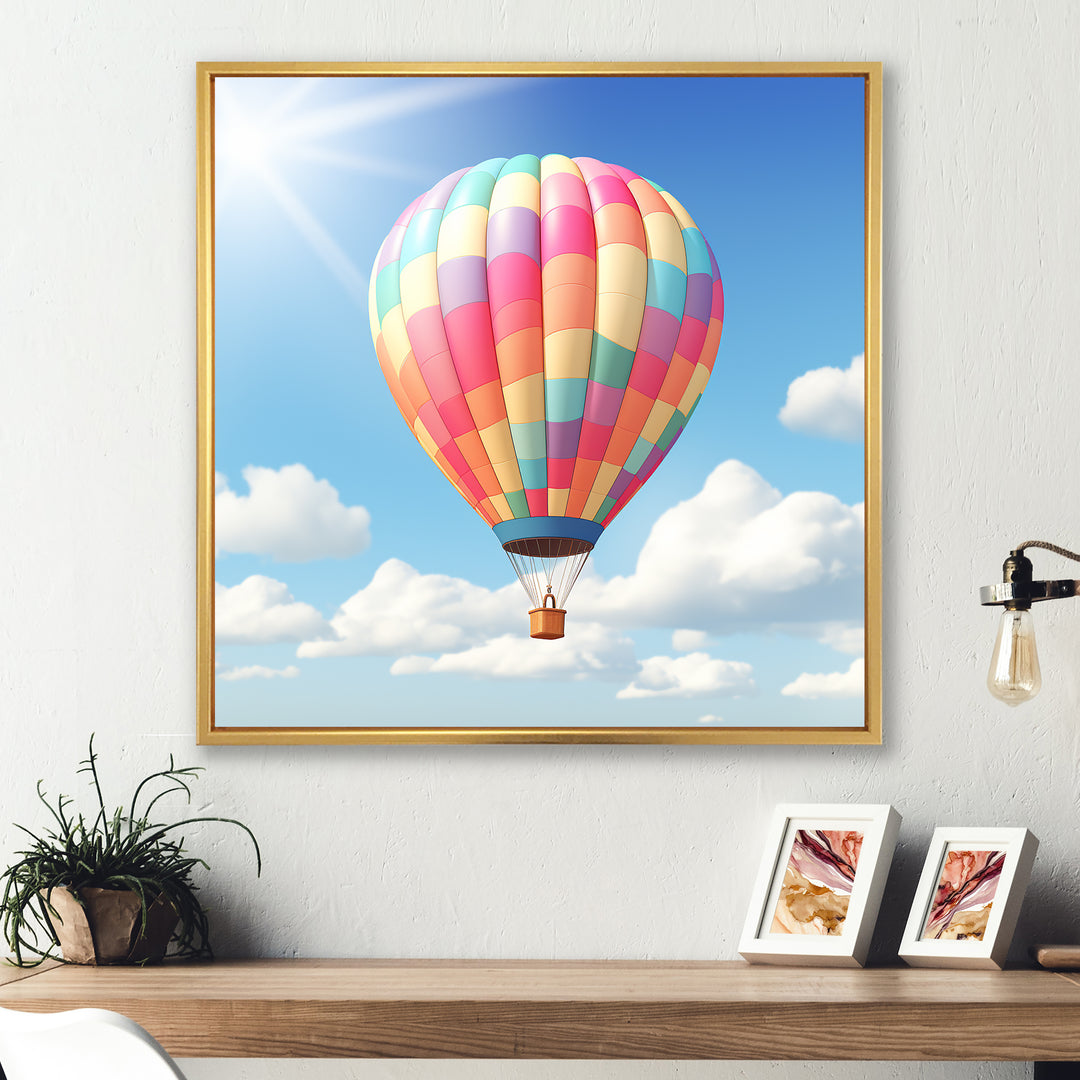 Hot Air Balloon in the sky I - Hot Air Balloon Canvas Wall Art
