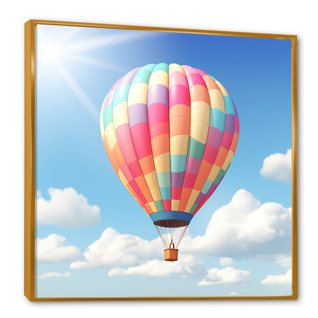 Hot Air Balloon in the sky I - Hot Air Balloon Canvas Wall Art