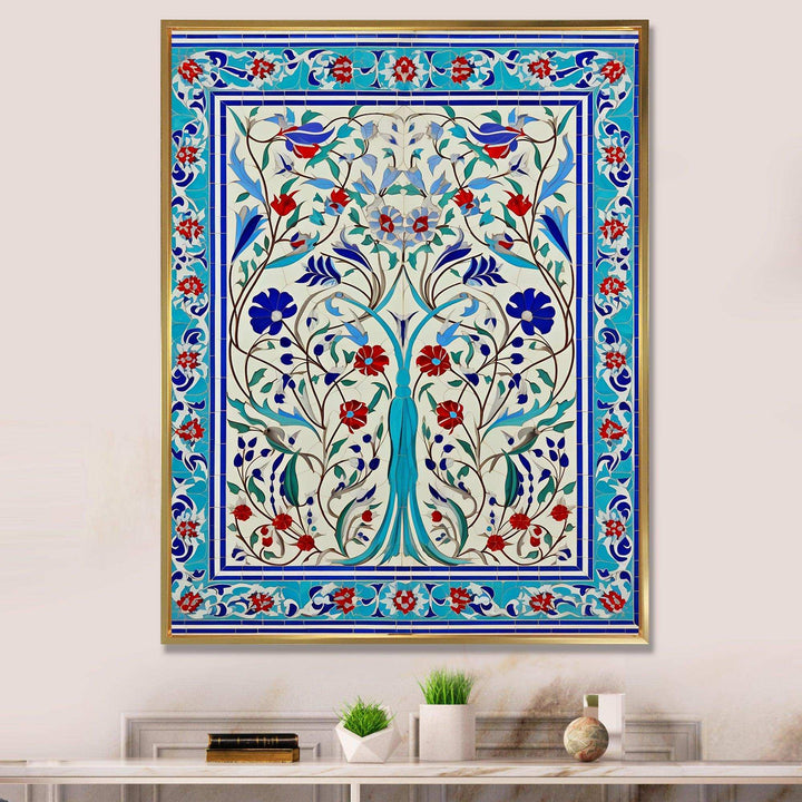 Blue Tiled marocain door III - Abstract Canvas Wall Art