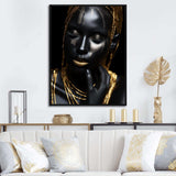 Black and gold Feminine Essence portrait 4 - Fashion Canvas Wall Art