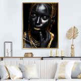 Black and gold Feminine Essence portrait 4 - Fashion Canvas Wall Art