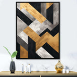 Black and gold Geometric tiles 5 - Abstract Canvas Wall Art