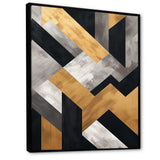 Black and gold Geometric tiles 5 - Abstract Canvas Wall Art