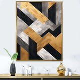 Black and gold Geometric tiles 5 - Abstract Canvas Wall Art