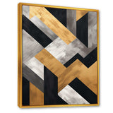 Black and gold Geometric tiles 5 - Abstract Canvas Wall Art