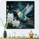 Green floral dancing Hummingbird - Hummingbird Wall Decor