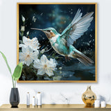 Green floral dancing Hummingbird - Hummingbird Wall Decor
