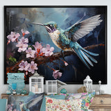 Pink Fluttering Emerald Hummingbird - Pink Hummingbird Wall Art