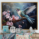 Pink Fluttering Emerald Hummingbird - Pink Hummingbird Wall Art