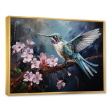 Pink Fluttering Emerald Hummingbird - Pink Hummingbird Wall Art