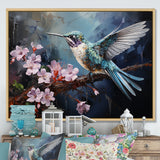 Pink Fluttering Emerald Hummingbird - Pink Hummingbird Wall Art