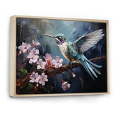 Pink Fluttering Emerald Hummingbird - Pink Hummingbird Wall Art
