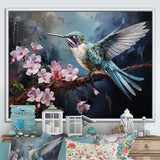 Pink Fluttering Emerald Hummingbird - Pink Hummingbird Wall Art