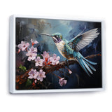 Pink Fluttering Emerald Hummingbird - Pink Hummingbird Wall Art