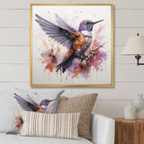 Purple Hummingbird Beauty - Hummingbird Framed Canvas Art