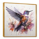 Purple Hummingbird Beauty - Hummingbird Framed Canvas Art