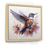 Purple Hummingbird Beauty - Hummingbird Framed Canvas Art