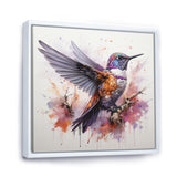 Purple Hummingbird Beauty - Hummingbird Framed Canvas Art
