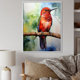 Red and green Radiant hummingbird Beauty - Hummingbird Large Canvas Wall Art