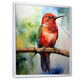 Red and green Radiant hummingbird Beauty - Hummingbird Large Canvas Wall Art