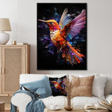 Orange and pink Radiant hummingbird Beauty - Hummingbird Bedroom Wall Art