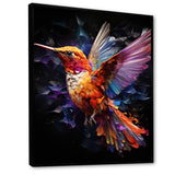 Orange and pink Radiant hummingbird Beauty - Hummingbird Bedroom Wall Art