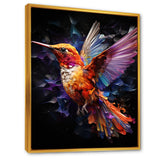 Orange and pink Radiant hummingbird Beauty - Hummingbird Bedroom Wall Art
