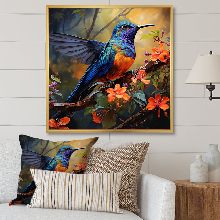 Blue Vigorous Vibrance Hummingbird - Hummingbird Wall Art Prints