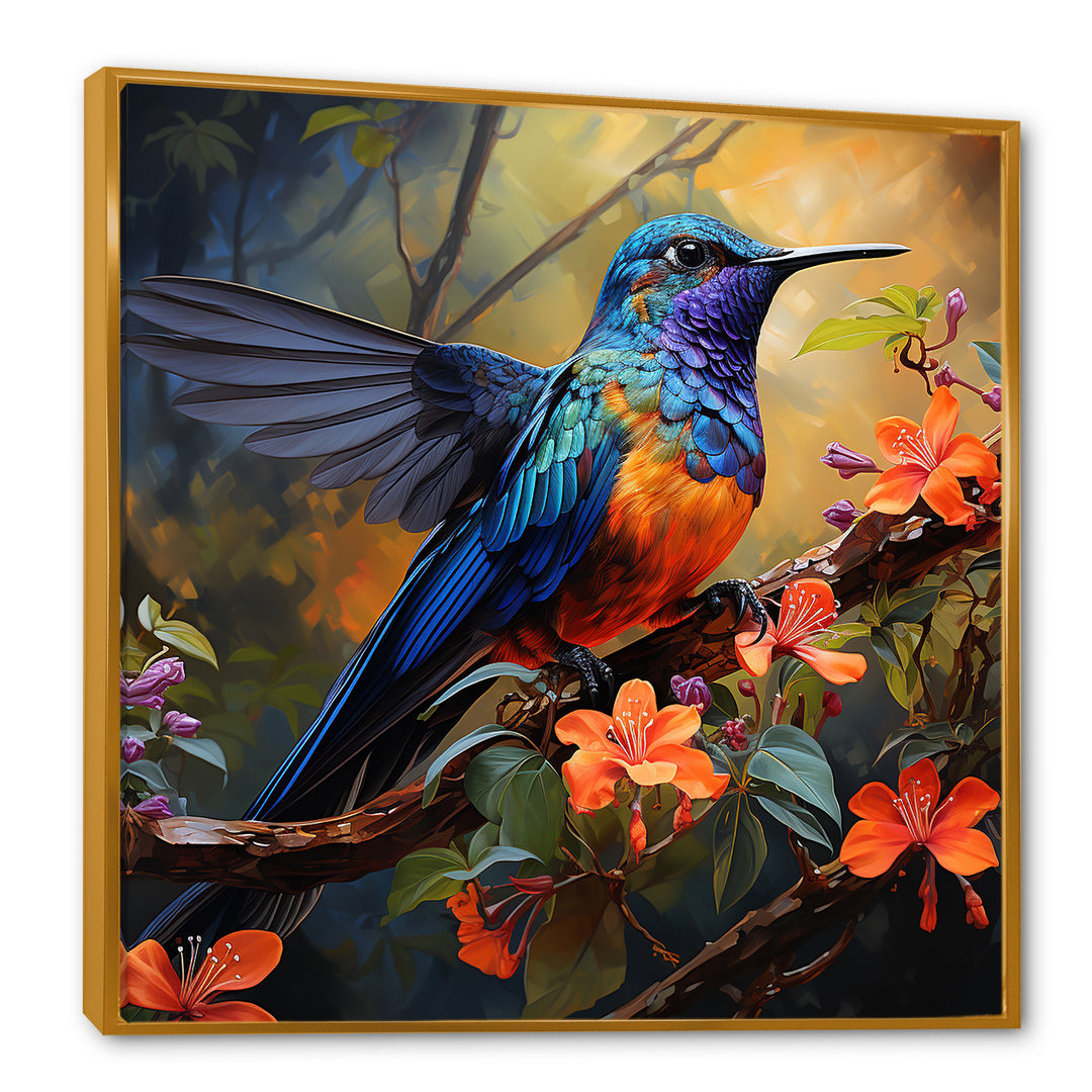 Blue Vigorous Vibrance Hummingbird - Hummingbird Wall Art Prints