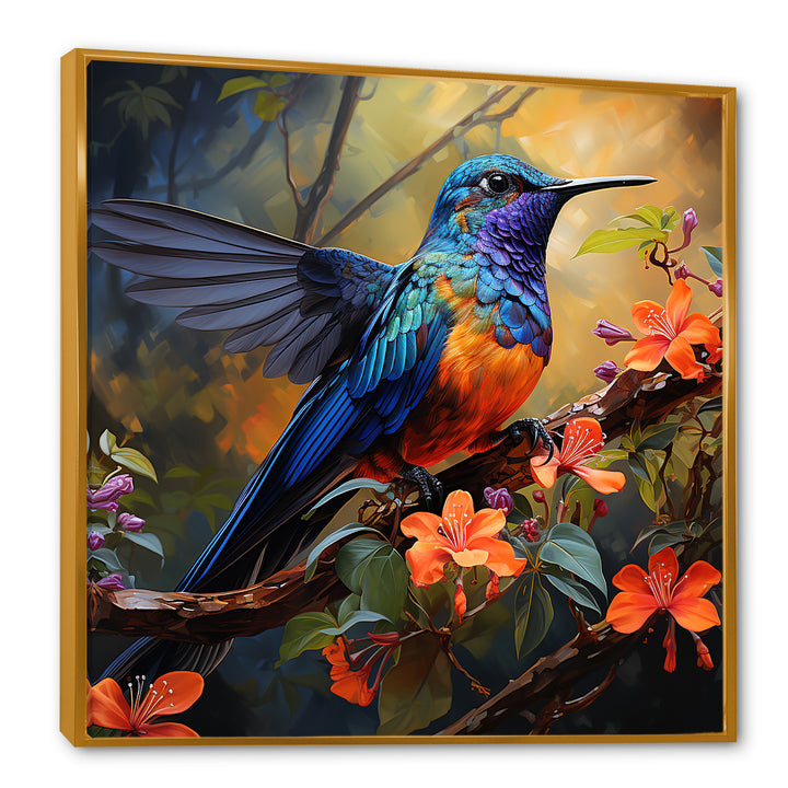 Blue Vigorous Vibrance Hummingbird - Hummingbird Wall Art Prints