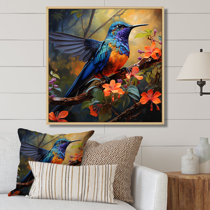 Blue Vigorous Vibrance Hummingbird - Hummingbird Wall Art Prints
