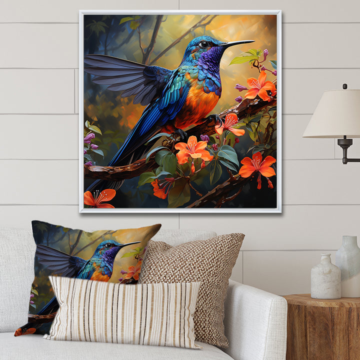 Blue Vigorous Vibrance Hummingbird - Hummingbird Wall Art Prints