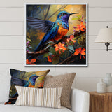 Blue Vigorous Vibrance Hummingbird - Hummingbird Wall Art Prints