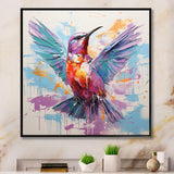 Blue and purple Vibrant hummingbird - Blue Hummingbird Wall Art