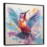 Blue and purple Vibrant hummingbird - Blue Hummingbird Wall Art