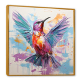 Blue and purple Vibrant hummingbird - Blue Hummingbird Wall Art
